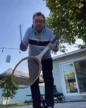 Grandpa Can Still Play Nice With The Racket!
