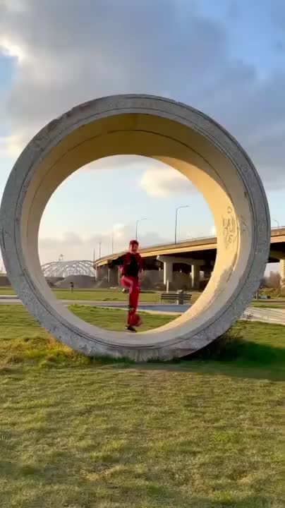 Cool Way To Play Ball Inside A Pipe