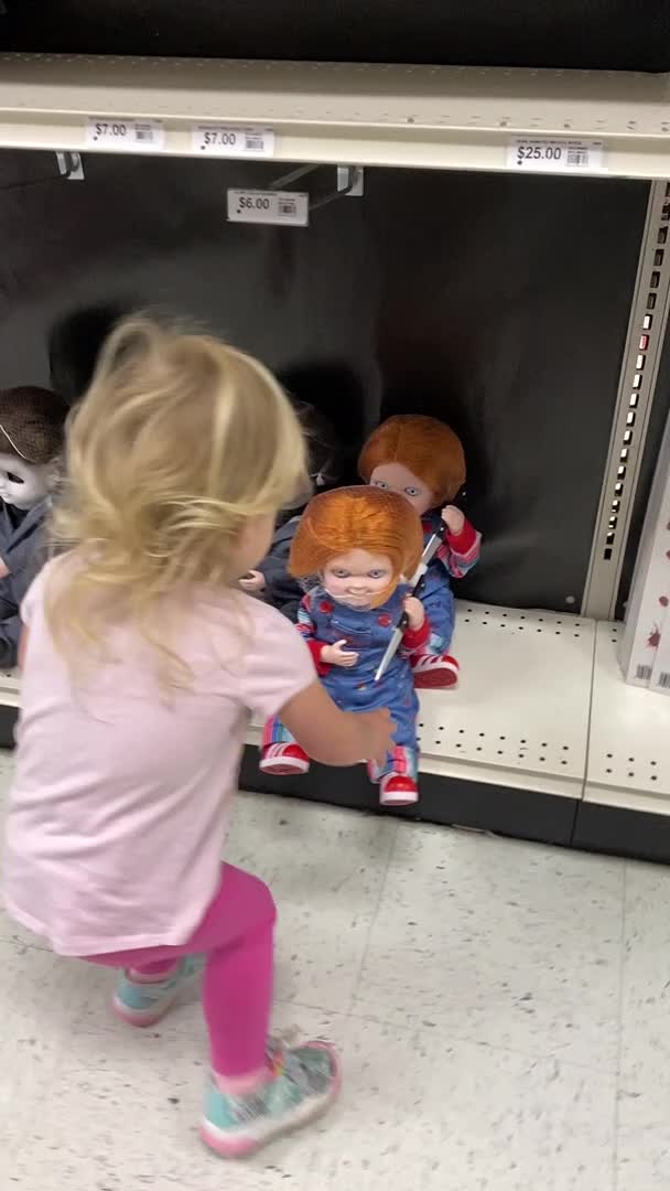 Sweet Girl Gently Puts Back Scary Doll