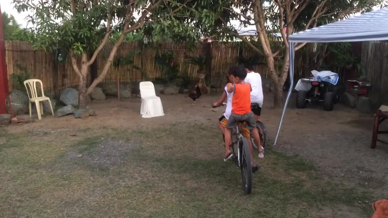 Kids Riding The Bike