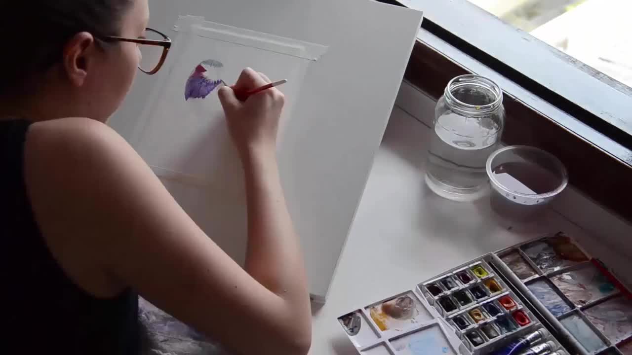 Watercolor Bird - Time Lapse Painting