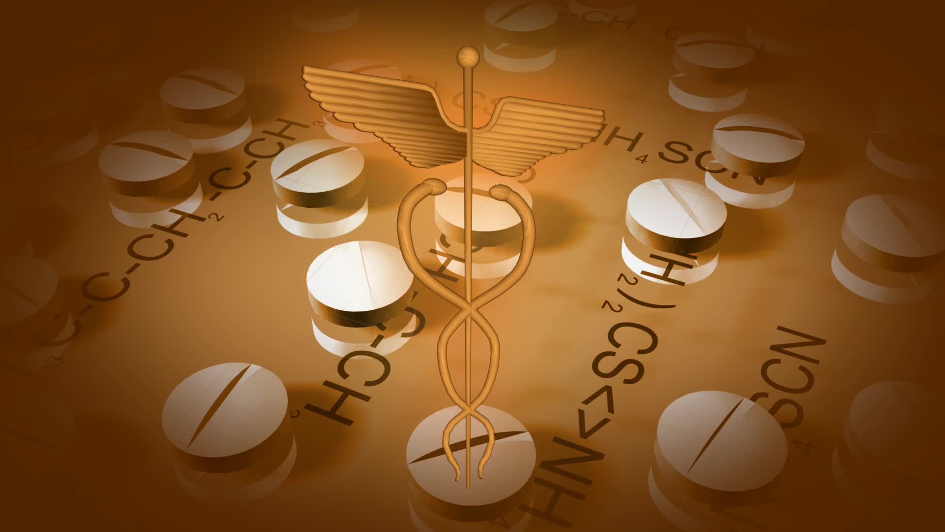 Twirling Medical Symbol & Pills