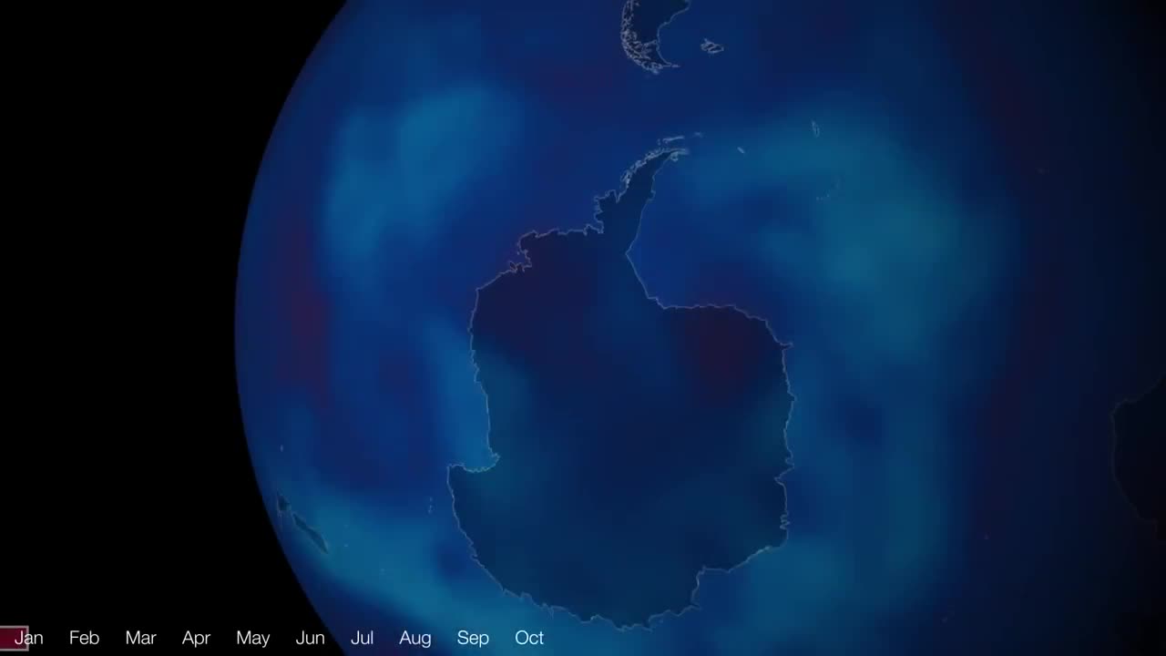 Ozone Hole Over the South Pole