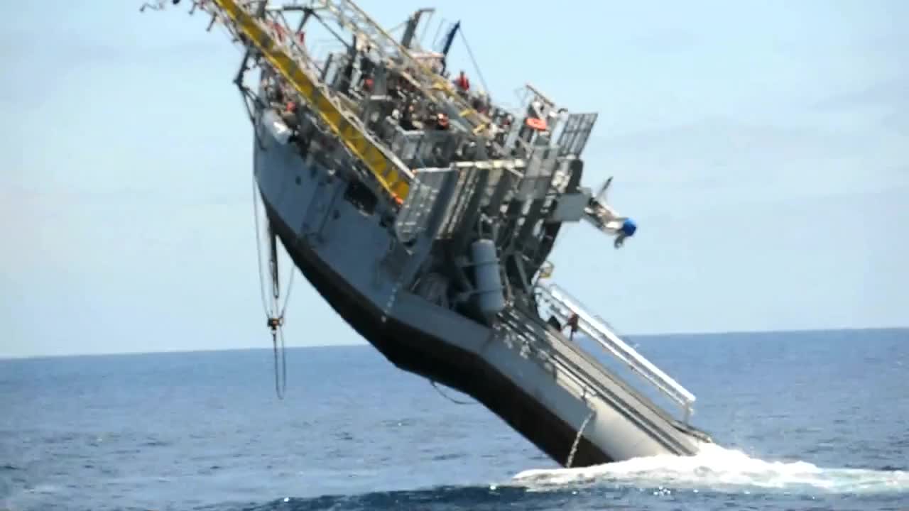 355-foot 700 Ton Ship Turns into the Sea
